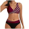 Maillot de bain pour femme Bikini fendu avec des coussinets de soutien-gorge sexy estampillés et pas de maillot de bain en acier tenues de plage pour les femmes