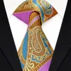 E6 Paisley Stripes Multicolor Orange Yellow Blue Pink Mens Tie Necktie Sets Hanky 100% Silk Whole202x