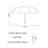 Parapluies Redleaf Lampe de poche à lumière LED Parapluie d'affaires pliant entièrement automatique Parapluie renforcé Isolation thermique Anticoup de soleil R230705