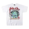 Дизайнерская модная одежда футболка Tshirts High Street Hellstar Studios Globe Cotton Printed Fortempting Forting для мужчин и женщин Rock Hip Hop