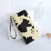 10pcs Wallets Women PU Cow Prints Square Long Credit Card Holder