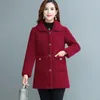 Frauenpelz 2023 Winter Imitieren Lammwolle Jacke Frauen Mode Lose Mittleren Alters Einreiher Verdicken Warme Mantel Weibliche Casual Tops