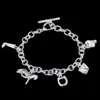 Pulseira de sapato de cavalo moda requintado encantos pulseiras pingente feminino modelos simples personalizado presente de aniversário cor pulseiras de prata