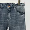 Jeans masculino com zíper cintura média moderno verão H de alta qualidade jeans moda casual solto solto lavado calças masculinas retas