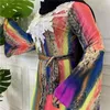 Ethnic Clothing Fashion Print Floral Long Sleeve Plus Size Hijab Dress Muslim For Women Turkey Islamic Jilbab Robe Abaya Dubai Arab