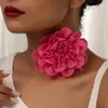 Tour de cou fleur écharpe colliers tissu matériel fête de mariage bijoux accessoire cravate collier pour les filles