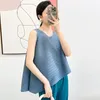 Women's Tanks Miyake Pleated Tops Summer Loose Irregular Sleeveless Vest T-shirt Outfits Korean Women High Fashion Aestheticwomen Clothes Miyake 293
