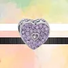 Para pandora charms joyería 925 charm beads accesorios New Purple Zircon molinete mariposa corazón perro brillante