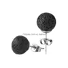 Stud 6mm 8mm 10mm Lava Rock Ohrringe Ätherisches Öl Diffusor Naturstein Edelstahl Ohr Pin Für Frauen Mode Aromatherapie Dro Dhihs