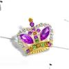 Pins Brooches New Crystal Rhinestone Princess Queen Crown Brooch Pin Tiara For Women Girls Party Banquet Birthday Drop Deli Dhesf