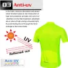 Radfahren Jersey Sets Fluoreszierend gelb Sommer Männer AntiUV Set Atmungsaktive Racing Sport Fahrrad Kleidung 230706