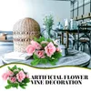 装飾花 2 個ドアリースまぐさフェイクローズ籐植物装飾バレンタインアクセサリー装飾シミュレーション造花