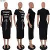 Vestidos de festa 2023 feminino verão roupa de hoje uma camiseta grande e tênis estampado letra fino manga curta decote em bico bolso moda vestido