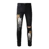 Jeansy męskie 20Ss Męskie Designer Died Ripped Biker Slim Fit Motocykl Denim Dla mężczyzn Moda Jean Mans Pour Hommes 876 Drop Delivery A Dhrrk