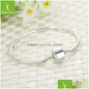 Charm Bracelets Top Quality Sier Basic Snake Chain Women Men Magnetic Clasp Bangle For European Beads Bracelet Jewelry Making Drop De Dhjqw