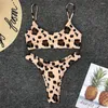 Costumi da bagno da donna Sexy Bikini da donna con stampa leopardata Costume da bagno diviso Moda Vita bassa Spalline sottili Costume da bagno Costumi da bagno