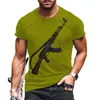 남자 T 셔츠 총 셔츠 남자 3D 프린트 느슨한 멋진 권총 탑 티 의류 대형 짧은 슬리브 카미