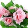 Fleurs décoratives 2 Pcs Porte Guirlande Linteau Faux Rose Rotin Botanique Décor Saint Valentin Accessoire Décoration Simulation Fleur Artificielle