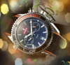 ambiente clásico negocios suiza relojes 43 mm explosiones anuales de gama alta para hombre reloj funcional completo lujo lumious Calendario de negocios reloj montre homme