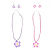 Collier boucles d'oreilles ensemble 2 ensembles Rose eau Boho bijoux femmes Plumeria boucle d'oreille fleur fête Hawaii thème alliage Luau hawaïen Miss