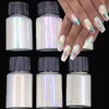 Unha Glitter 1Jar Mermaid Glitter Chrome Pó Engarrafado Holográfico Aurora Pigmento Pó s DIY Pérola Branco Esfregando Manicure Pó 230705