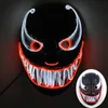 Party Maskers Ontwerp Lichtgevende Led Neon Cosplay Venom Film Masker Halloween Horror Gloeiende Maskerade Carnaval Kostuum Decoratie Prop 230705