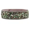 Cuff Korean Gravel Veet Bangle Mti Color Natural Crystal Stone Wide Leather Wristbands Bracelets For Women Female Fashion Jewelry Dr Dhvth