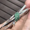 Braccialetto tiffay di qualità contraria nodo nuovo prodotto intarsiato con diamante verde V oro moda design personalità avanzata corda farfalla avvolta con logo