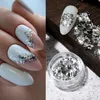 Glitter per unghie Foglio di alluminio Paillettes per unghie Oro Argento Irregolare Glitter Fiocchi Specchio Cromo Polvere Manicure Decorazioni invernali 230705