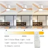 Ventilador de teto led moderno sem luzes motor dc 6 velocidades ventiladores de temporização piso baixo loft controle remoto ventilador decorativo com luz