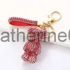 Key Rings Hot Selling Light Luxury Gold Plating Full Diamond Cartoon Bear Key Ring Bling Rhinestone Crystal Zircon Bear Keychains J230706