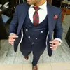 Navy Blue Wedding Suits For Men Mens Suits Designers Slim Fit Street Smart Business Party Prom Blazer 3 Pieces Suit Men225G