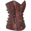 Corset Steampunk avec fermoir attaches chaîne corsets en os en acier taille formation bustier gothique avec boucle ronde Body Shaper Plus S225P