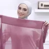 Abbigliamento etnico JTVOVO 2021 Donne musulmane Tinta unita Chiffon Fasciatura comoda Hijab Persone pigre Indossano rapidamente un velo sottile Wrap Sc217v
