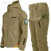 Vissen Accessoires Hoge Kwaliteit Mannen Winter Leger Tactische Pak Nieuwe Outdoor Dikke Fleece Warme Vissen Kleding Winddicht Waterdicht Ski Fietsen pak HKD230706