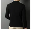 Polos para hombre Primavera Verano cuello vuelto para hombre manga larga botón sólido camiseta algodón Polo bordado de talla grande Casual Tops 230705