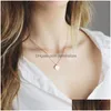 Pendant Necklaces Simple 12 Zodiac Sign Necklace For Gold Sier Rose Coin Constellation Charm Chains Fashion Jewelry In Bk Drop Deliv Dhcxj