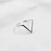 Cluster Rings Fashion Silver Color V Letter Open Finger Ring Geométrico Punk Vintage Para Mulheres Menina Jóias Presente Dropship Wholesale