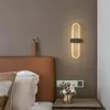 Стеновые лампы Нордическая медная лампа золото атмосфера легкая роскошная светодиодная прикроватная крытая декор для гостиной спальни проход
