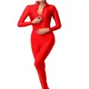 Spandex Lycra Unisexe Sexy Noir Zentai Catsuit Seconde Peau Body avec Fermeture à Glissière Avant et Entrejambe Zipper281b