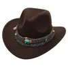 Parent-child Western Cowboy Hat for Men Women Children Jazz Cowgirl with Tassel Wide Brim Cloche Church Sombrero Hombre Caps