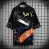 T-shirts för män Koreansk Harajuku Mode Streetwear Hip Hop Shorts ärm Toppar T-shirt Herr Fritidskläder Graffiti