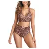 Costumi da bagno da donna Bikini con stampa leopardata Costumi da bagno sexy in due pezzi separati Costumi da bagno con bretelle di grandi dimensioni 2023 Estate