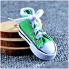 Keychains Lanyards Creative Canvas Shoes Designer Key Chain Cell Phone Charms Sneaker Handbag Pendant Keyring Keychain for Dh2td