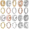 Anillos de banda 2019 NUEVO 100% 925 Anillos de pandora de plata esterlina Oro rosa para mujeres Anillo de marca de moda de boda original europeo Regalo de joyería