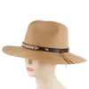 Chapeaux de paille d'été pour femmes Panama large bord hommes casquette de Jazz vacances Protection UV plage soleil chapeaux en plein air voyage chapeau