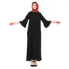 Vêtements Ethniques Bleu Noir Kaki Marron 142cm Long Abaya Tricoté Élastique Matériel 2023 Robe Musulmane