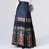 Jupes 2023 Été Midi Jupe Vintage Ancien Costumes de Cour Chinoise Cheval Visage Printemps Élégant Imprimé