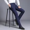 Męskie spodnie męskie garnitury 2023 wiosenna sukienka proste biznesowe spodnie biurowe męskie formalne męskie czarne 230705