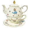 Bicchieri da vino Prodotto Vaso per madre e bambino Coniglio carino Tazza da caffè in ceramica Set di piatti da tè Premium Gold Painting Craft 230705